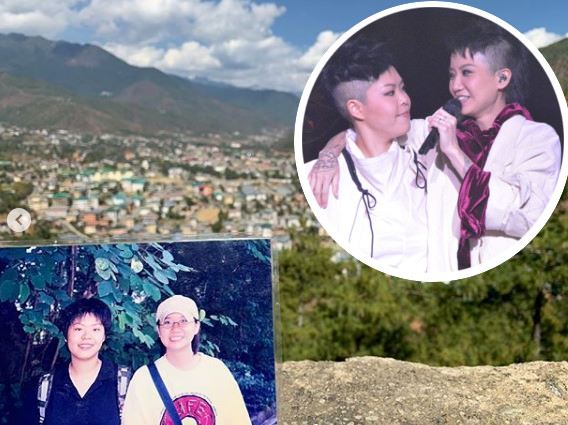 昨日36岁生日的二汶，带同与Ellen昔日的合照同游不丹。