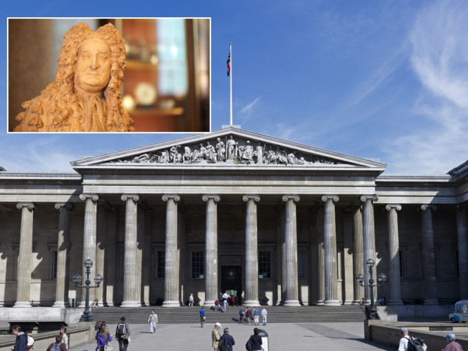 大英博物館移除創始人半身雕像。(網圖)