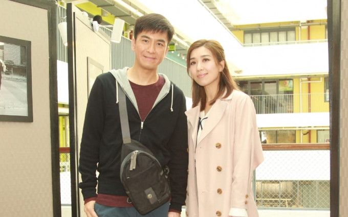 马国明和黄智雯为新剧《降魔的2.0》拍摄约会戏份。