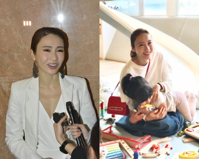 黎姿话不舍不抱女儿，所以经常揽住她们。