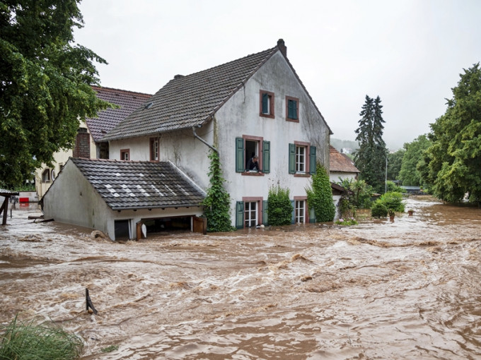 德國西部遭受暴雨及洪水侵襲。AP圖片