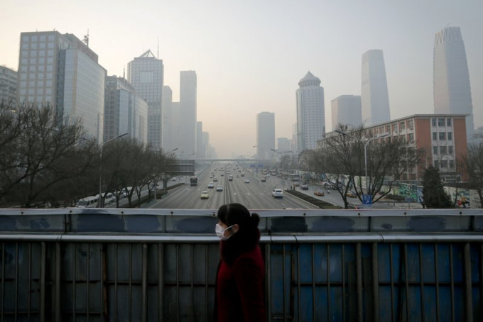 北京近年经常出现空气污染严重。AP图片