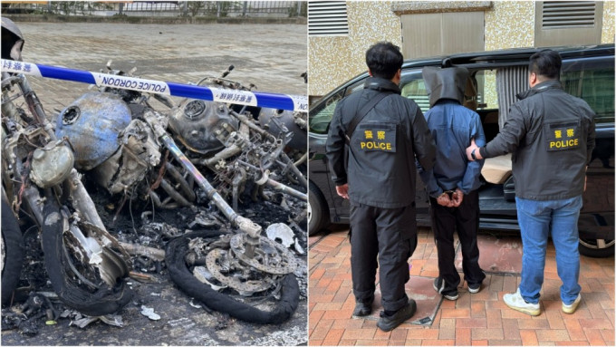 将军澳纵火｜焚毁35部电单车 警拘45岁油站男职员 住同区动机待查