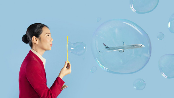 国泰特定「航空旅游气泡」航班下月26日首航。 国泰网页图