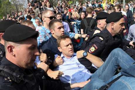 納瓦尼在本月5日的示威行動中遭拘捕。AP