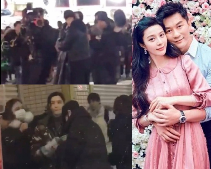 范冰冰与黄轩于日本街头拍拥吻戏。