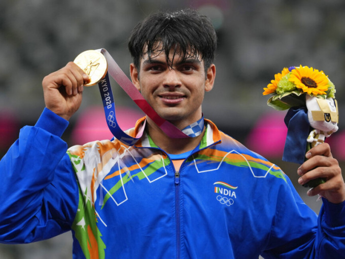 印度田径运动员祖拉赢得标枪项目金牌。AP图片