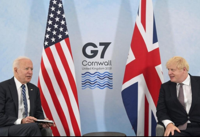 6月10日，出訪歐洲的美國總統拜登與英國首相約翰遜會晤。在G7之中，美英關係比較緊密。