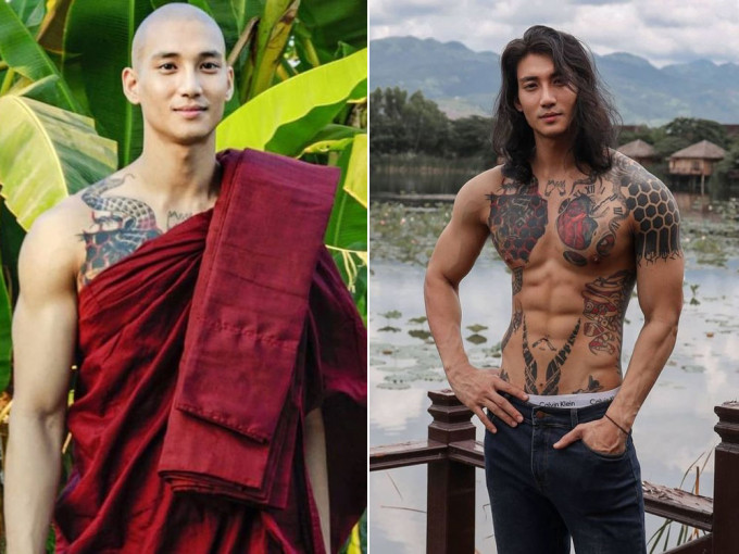 有「亚洲水行侠」及「地表最帅和尚」之称的缅甸演艺界男星Paing Takhon被捕。（网图）
