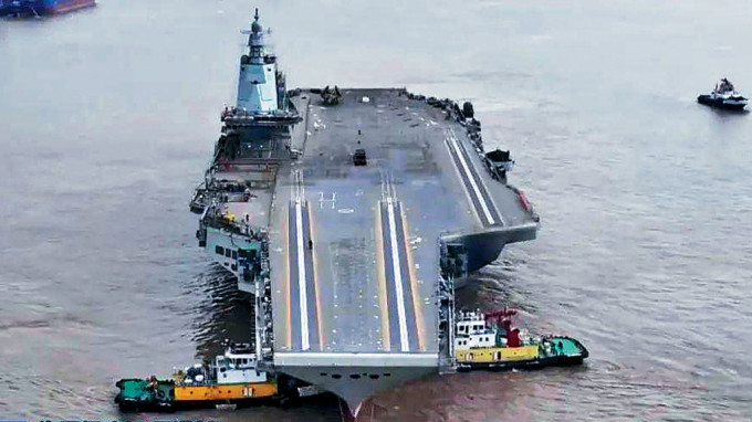 中国首艘弹射型航母「福建舰」。