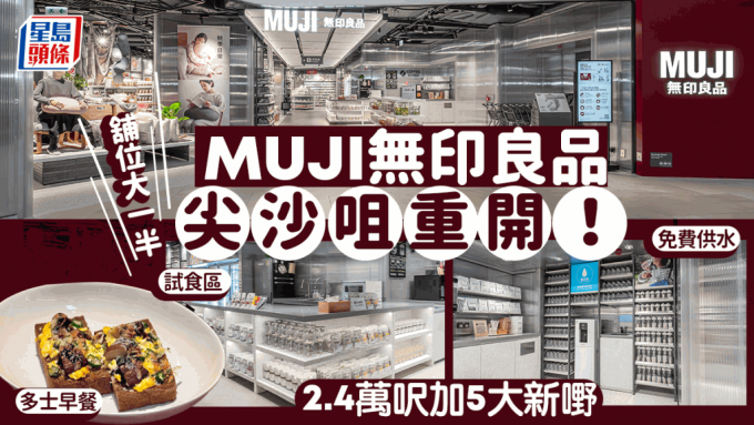 MUJI无印良品尖沙咀搬巨铺重开！逾24,000尺增设试食区/MUJI Cafe首推早餐系列 开业优惠$10起！