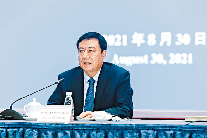 新疆政府發言人伊力江．阿那依提。