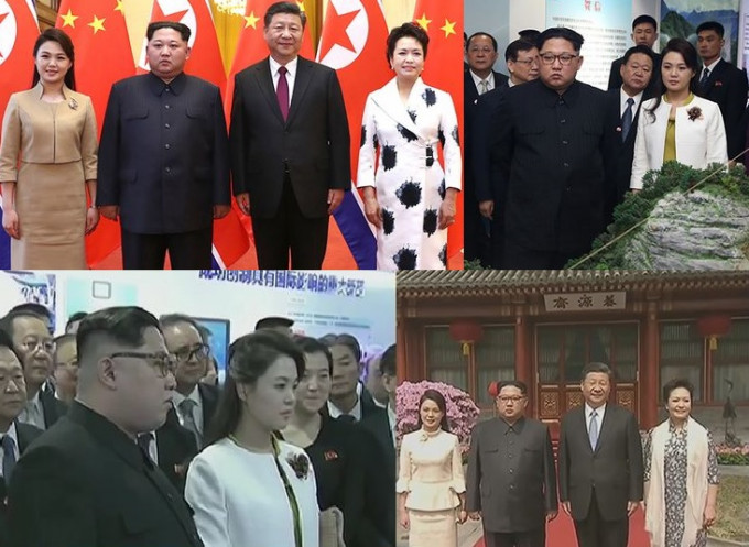 北韓領導人金正恩上任7年首次外訪中國，更帶同夫人李雪主公開露面。新華社圖片及央視畫面截圖