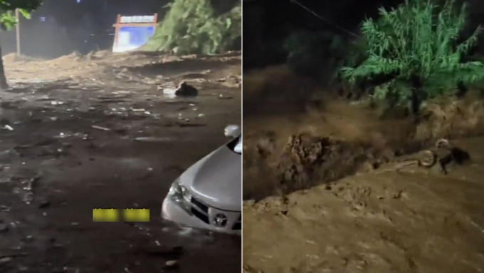 陝西寶雞大暴雨，凌晨有逾20輛車被沖走。