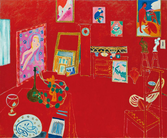 马蒂斯画作《红色工作室》。