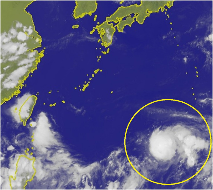 台灣氣象專家吳德榮指未來風暴「雲雀」形成會趨日本。中央氣象局圖片