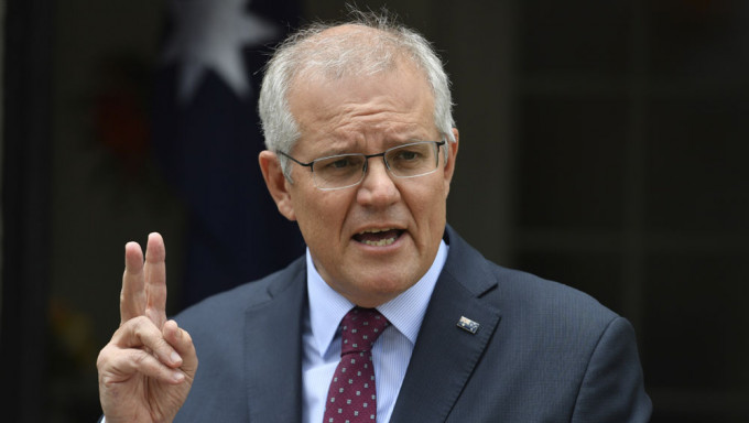澳洲总理莫理森表示即使确诊攀升都不会再封城。AP资料图片