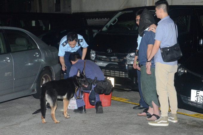 警员青衣停车场查私家车，检少量K仔司机被捕。