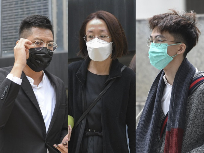 由左至右:謝嘉綸、劉婉玲及李俊霖罪成均判囚。資料圖片