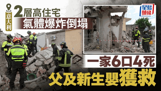 意大利2層高住宅倒塌 釀4死2傷氣體爆炸肇禍