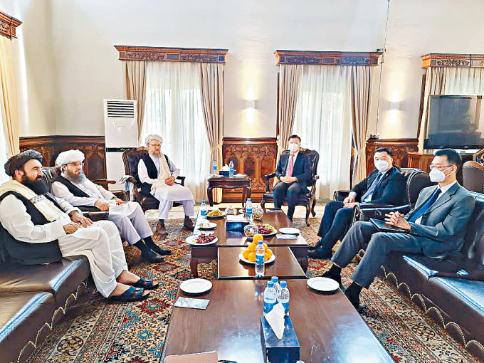塔利班高层日前在喀布尔会见中国大使王愚。