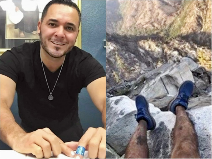 美国一名男子独自行山却迷路，最终有网民凭着他传来的照片成功找到他。网图