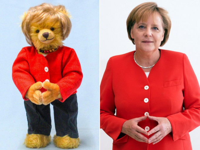 德國有玩具廠製作熊公仔向即將卸任的默克爾致敬。網圖