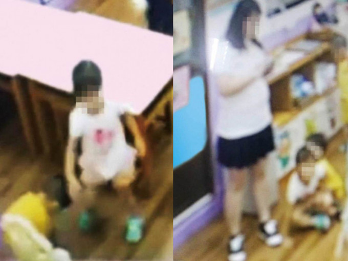 台灣3歲女童遭男同學欺凌壓地後，下體出血及流血尿，幼稚園老師事發全程用手機，毫不知情。(網圖)