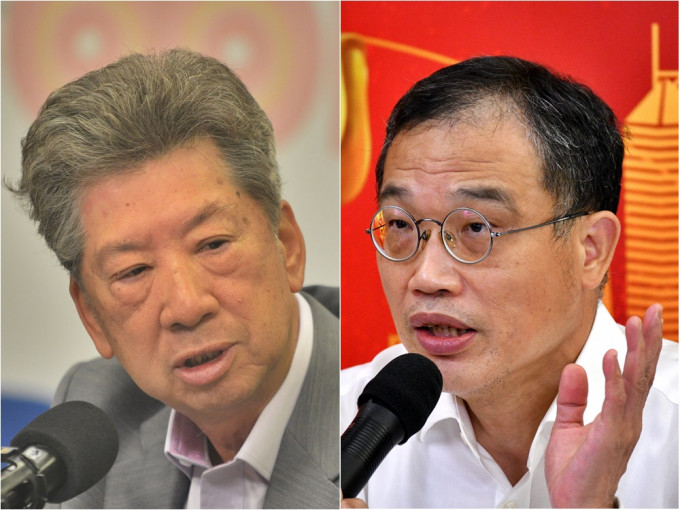 張志剛（右）諷湯家驊（左）形容林鄭為「魔鬼」是不符合政治倫理。資料圖片