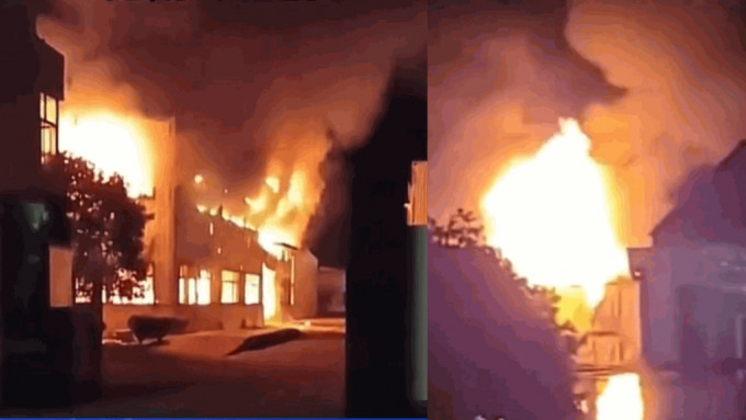 湖南常德一家藥廠爆炸起火。