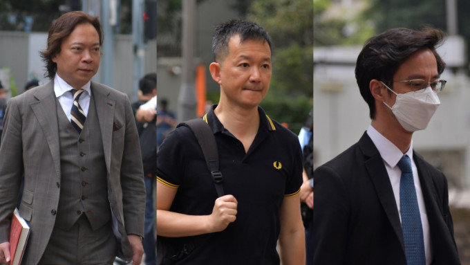 由左至右被告:刘伟聪、陈志全及柯耀林。陈极彰摄