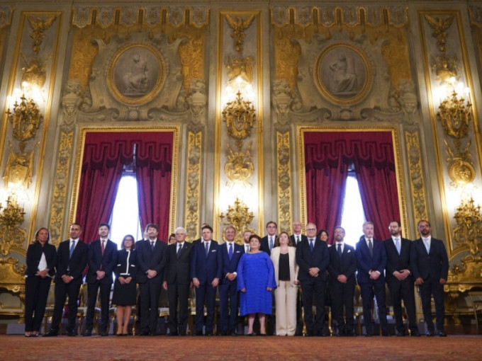 意大利新一屆政府宣誓就職。AP