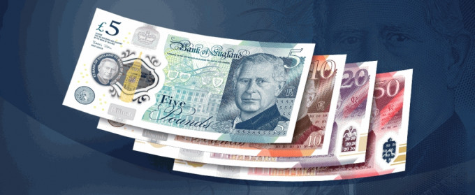 印有英皇查理斯三世肖像的钞票开始流通。英伦银行官网图