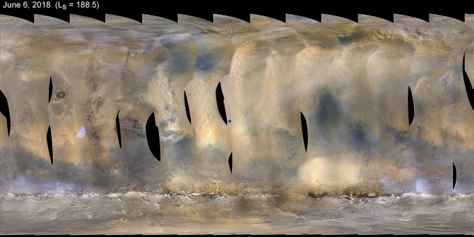 火星上颳起特大沙塵暴。AP