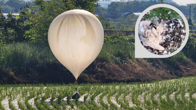 南韓發現懷疑是北韓「大便氣球」攻勢的導火線。 資料圖片