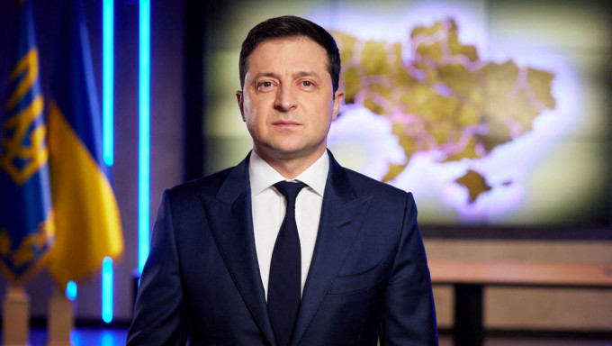 烏克蘭總統澤連斯基支持率飆升至90%以上。AP圖