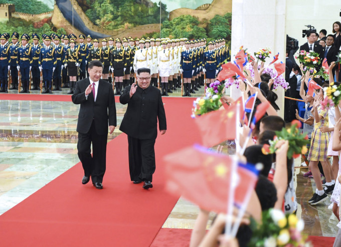 国家主席习近平、北韩领袖金正恩。AP资料图片