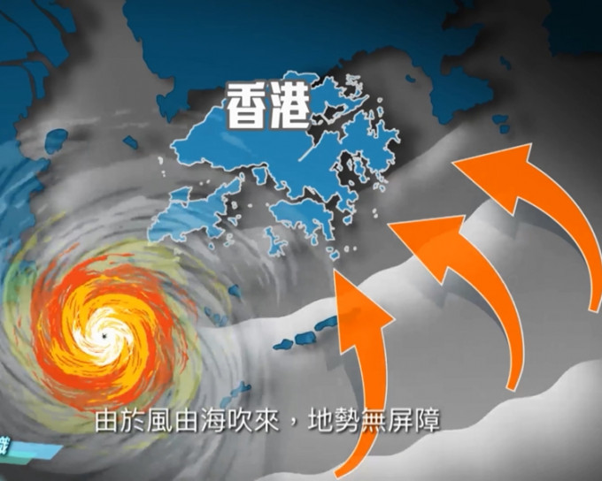 台风「西登」相比「东登」对香港的影响通常更严重。截图