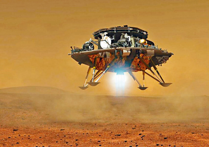 ■中國「天問一號」登陸火星設計圖。