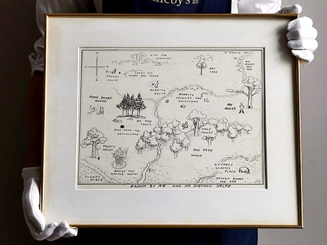 1926年出版的《小熊維尼》百畝森林插圖以446萬元成交。
