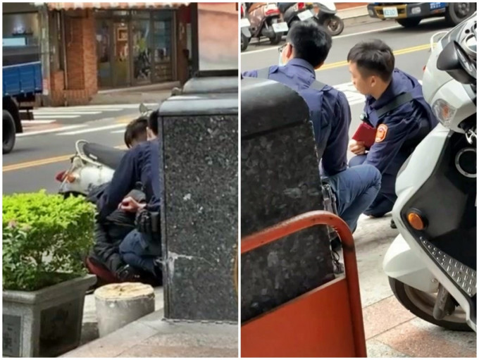 台灣桃園市一名男子，昨日在街頭持刀隨機攻擊路人，其後疫警方制服。FB影片截圖