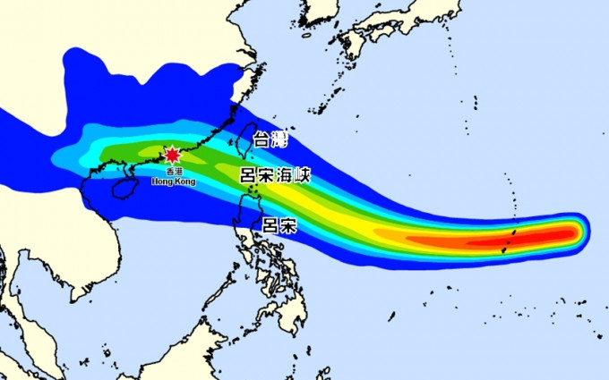 天文台指，假如山竹橫過呂宋或台灣，因受陸地影響，強度或會減弱，路徑亦可能有變。