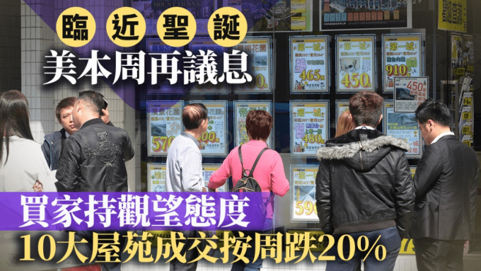 臨近聖誕 美本周再議息 買家持觀望態度 10大屋苑成交按周跌20%