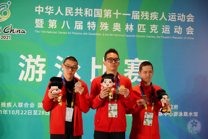 黃漢彥在今屆全國殘運會暫時奪得個人第4金。香港殘疾人奧委會暨傷殘人士體育協會fb圖片