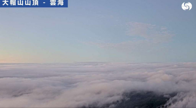 大帽山頂出現雲海美景。天文台FB截圖