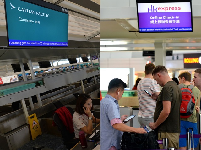 国泰航空（左）和香港快运航空（右）两家香港公司都榜上有名。资料图片