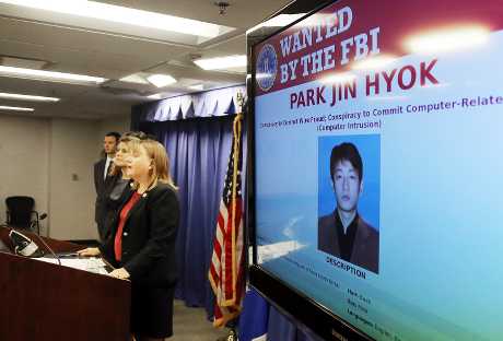 美国司法部起诉北韩嫌犯朴镇赫。AP