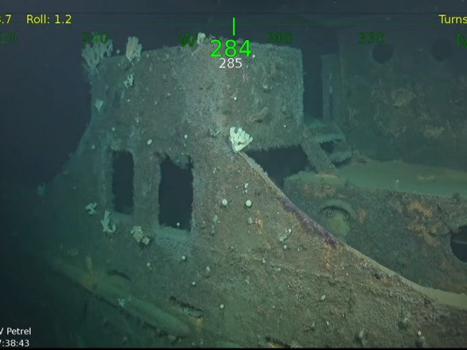 從團隊拍攝的海底影像中，清楚可見船身構造，以及受損的扶手等構造。影片截圖