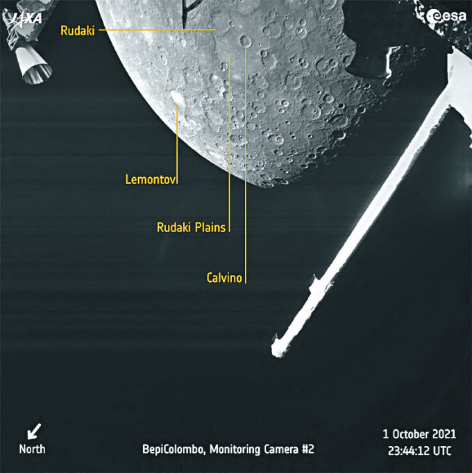 ■「贝皮可伦坡号」探测太空船拍摄到的水星照片。