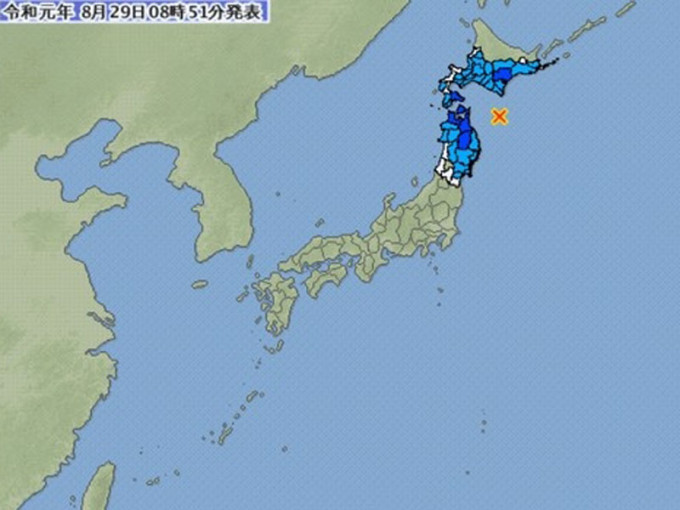 北海道及本州以东海域6.1级地震，函馆市、青森县及岩手县多处都有明显震感。（网图）